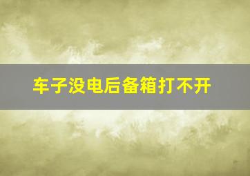 车子没电后备箱打不开