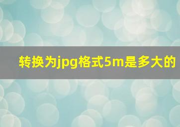 转换为jpg格式5m是多大的