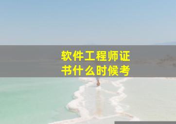 软件工程师证书什么时候考