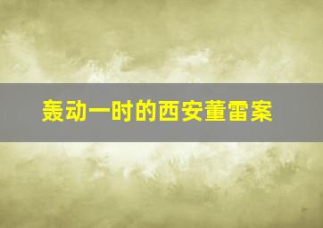 轰动一时的西安董雷案