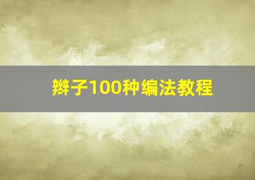 辫子100种编法教程