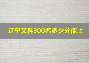 辽宁文科300名多少分能上