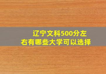 辽宁文科500分左右有哪些大学可以选择