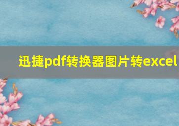 迅捷pdf转换器图片转excel