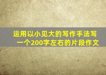 运用以小见大的写作手法写一个200字左右的片段作文