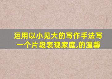 运用以小见大的写作手法写一个片段表现家庭,的温馨