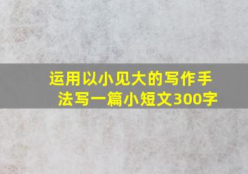 运用以小见大的写作手法写一篇小短文300字