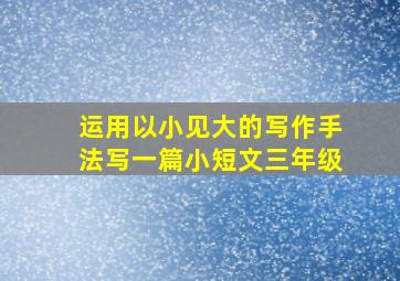 运用以小见大的写作手法写一篇小短文三年级