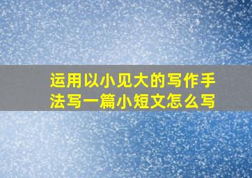 运用以小见大的写作手法写一篇小短文怎么写