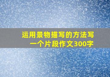 运用景物描写的方法写一个片段作文300字