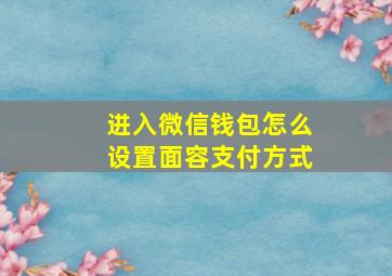 进入微信钱包怎么设置面容支付方式