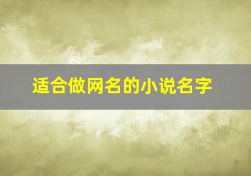 适合做网名的小说名字