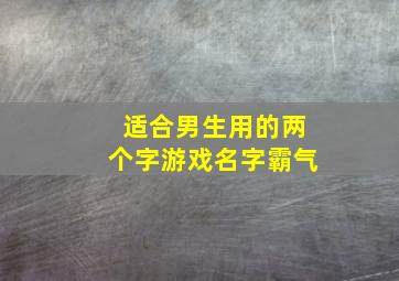 适合男生用的两个字游戏名字霸气