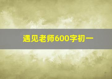 遇见老师600字初一