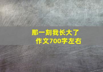 那一刻我长大了作文700字左右