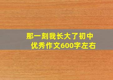 那一刻我长大了初中优秀作文600字左右