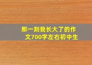 那一刻我长大了的作文700字左右初中生