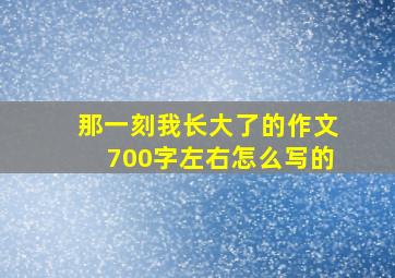 那一刻我长大了的作文700字左右怎么写的