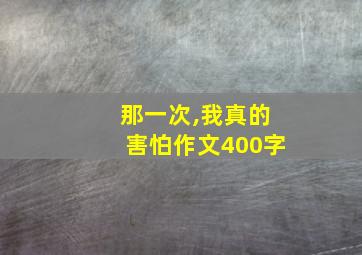 那一次,我真的害怕作文400字