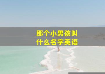 那个小男孩叫什么名字英语