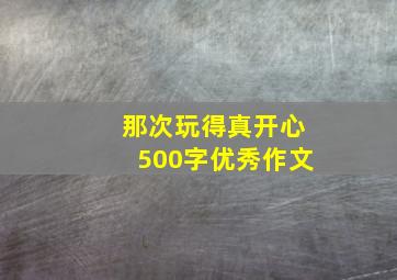 那次玩得真开心500字优秀作文