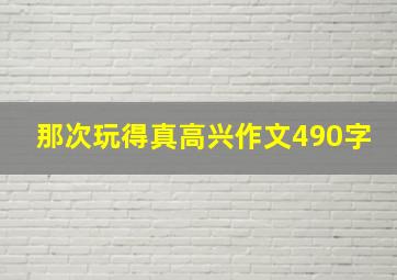 那次玩得真高兴作文490字