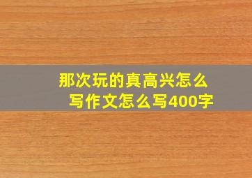 那次玩的真高兴怎么写作文怎么写400字