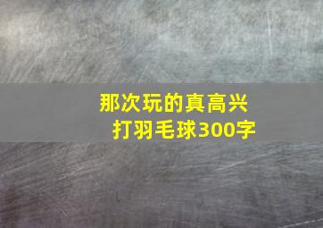 那次玩的真高兴打羽毛球300字