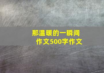 那温暖的一瞬间作文500字作文