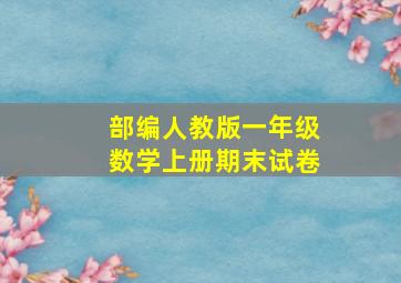 部编人教版一年级数学上册期末试卷