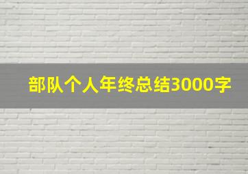 部队个人年终总结3000字