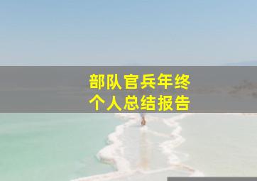 部队官兵年终个人总结报告