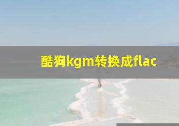 酷狗kgm转换成flac