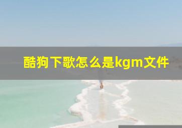 酷狗下歌怎么是kgm文件