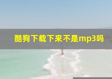 酷狗下载下来不是mp3吗