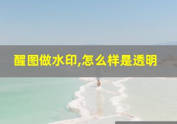 醒图做水印,怎么样是透明