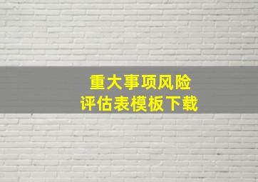 重大事项风险评估表模板下载