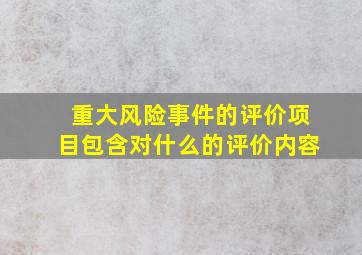 重大风险事件的评价项目包含对什么的评价内容