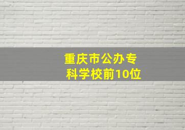 重庆市公办专科学校前10位