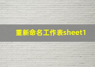 重新命名工作表sheet1