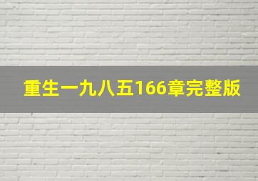 重生一九八五166章完整版