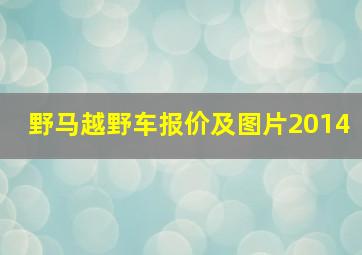 野马越野车报价及图片2014