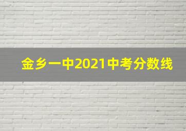 金乡一中2021中考分数线