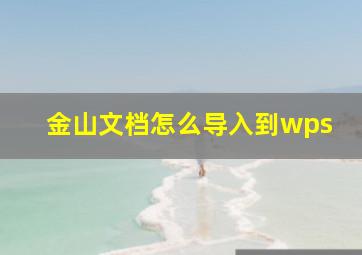 金山文档怎么导入到wps