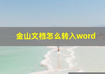 金山文档怎么转入word