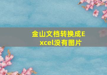 金山文档转换成Excel没有图片