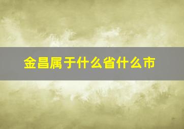 金昌属于什么省什么市