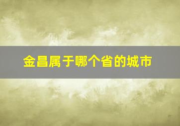 金昌属于哪个省的城市