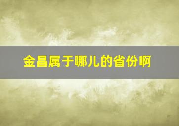 金昌属于哪儿的省份啊