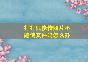 钉钉只能传照片不能传文件吗怎么办